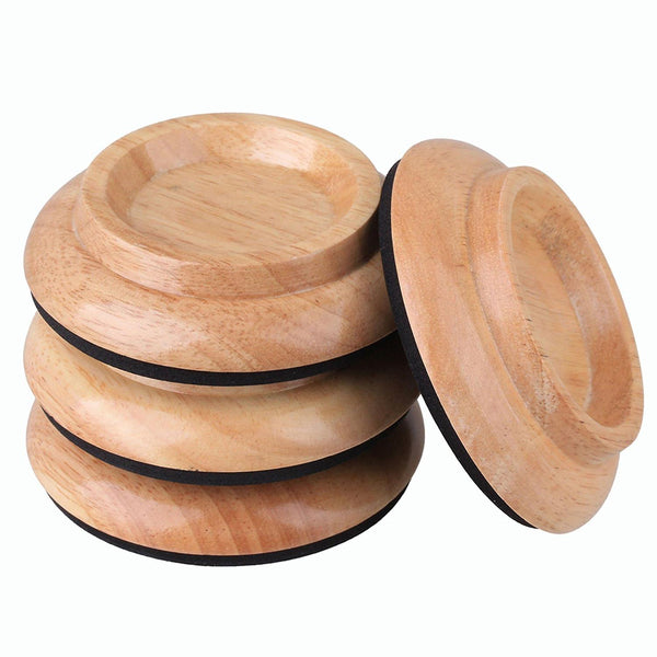 4pcs 3.93Inch Antiskid Solid Wood Piano Caster Cup Feet Pad Floor Carpet ProtecrorWS4180