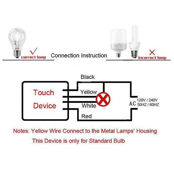 3 Way Desk light Parts Touch Control Sensor lamp Switch Dimmer for BulbsWS4197