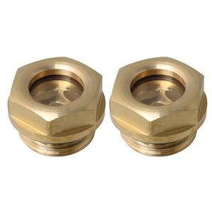 2pcs Brass Air Compressor Parts M20x1.5mm Oil Level Sight Glass IndicatorWS4361