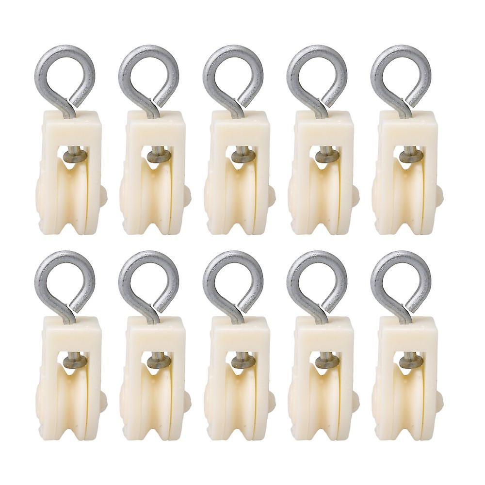 10pcs Plastic Single Wheel Swivel Lifting Rope Pulley for FarmsWS4376