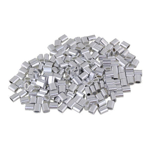 200pcs Oval Shape Aluminum Clip Clamp 1mm Wire Rope SleevesWS4510