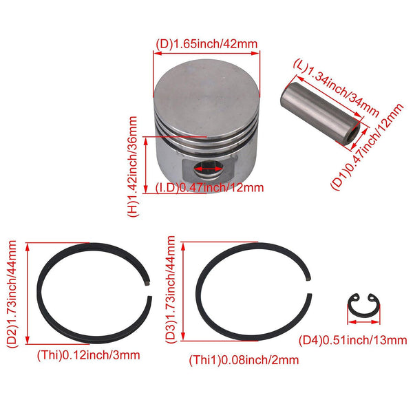 Air Compressor 42 Piston Oil Ring and Gas Ring with Piston Pin CirclipWS4540