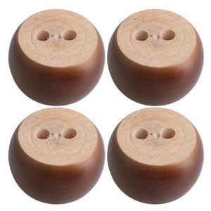 4pcs dark brown Wood Round Flat Furniture Foot Leg Feet4*6.8cmWS4549