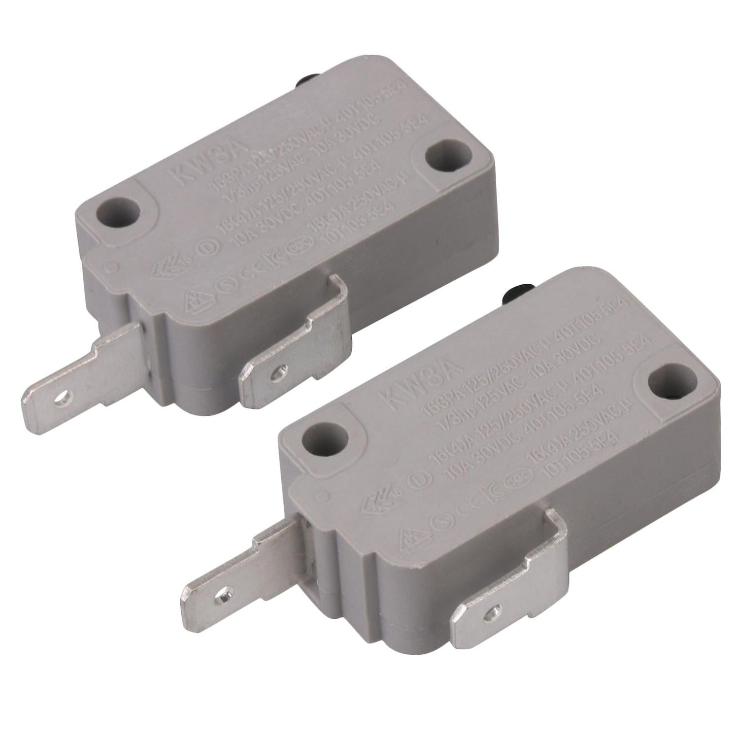 For 2pcs 16A Gray Microwave Oven Door Switch Microwave replacement Part KW3A WS4597