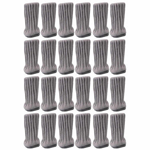 24pcs Chair Leg Socks High Elastic Floor Caps Light GreyWS4603