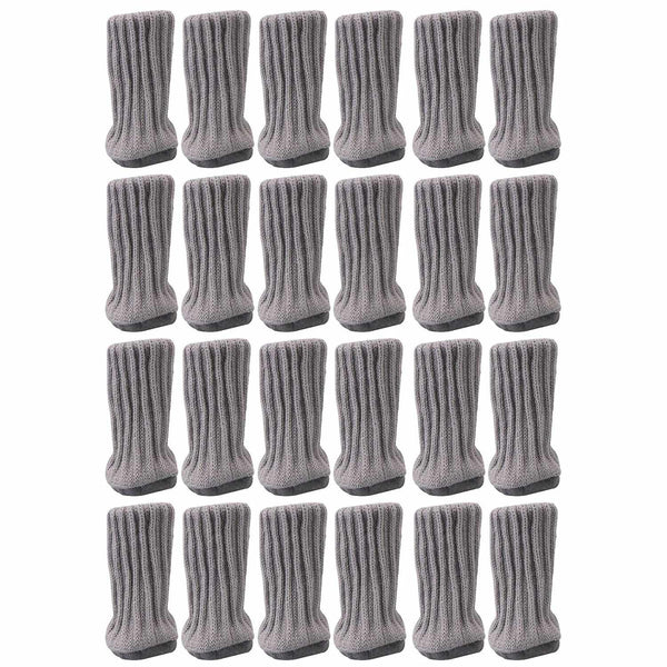 24pcs Chair Leg Socks High Elastic Floor Caps Light GreyWS4603