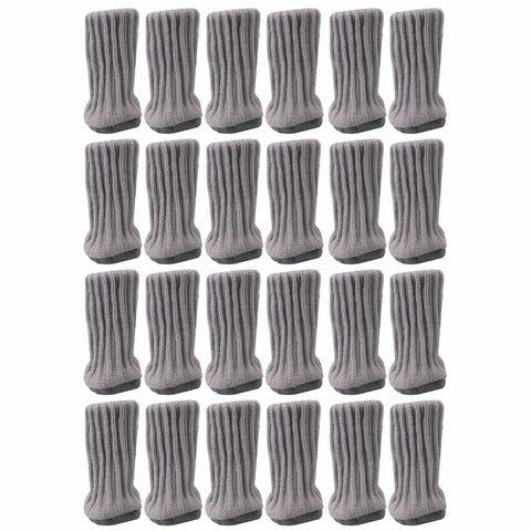 24pcs Chair Leg Socks High Elastic Floor Caps Light GreyWS4603