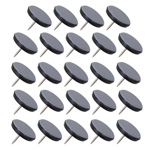 24pcs Furniture Sliders for Carpet 3cm Dia Round Nails Chair GlideWS4694