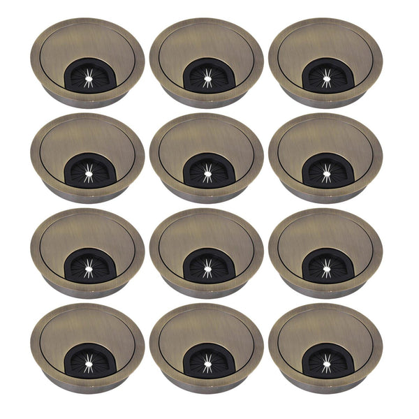 12pcs Bronze Desk Cable Wire Hole Cover Grommets Hole Dia 60mm for DeskWS4759