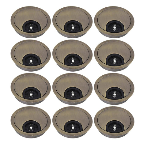 12pcs Bronze Desk Cable Wire Hole Cover Grommets Hole Dia 60mm for DeskWS4759