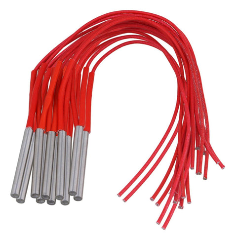 For 10pcs Single Head Cartridge Mold Heater Element Two-wire Red 220V 120W 6x50mm WS4865