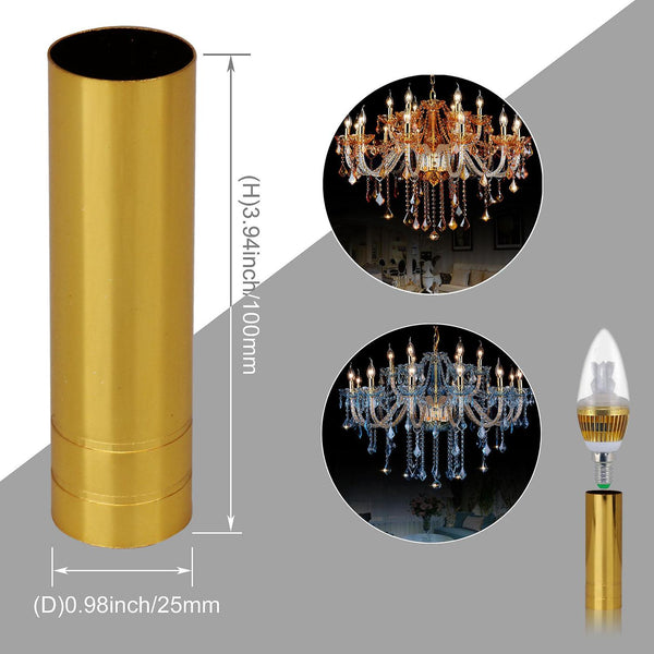 12pcs 10cm Height Golden Chandelier Socket Covers Candelabra BaseWS4906