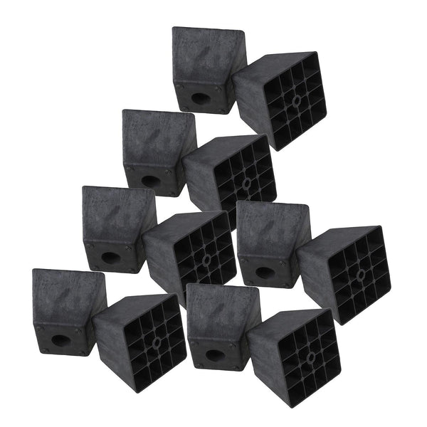 12PCS Black Plastic Trapezoid Couch Leg 98x98x80mm for Furniture HardwreWS4901