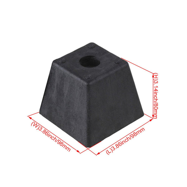 12PCS Black Plastic Trapezoid Couch Leg 98x98x80mm for Furniture HardwreWS4901