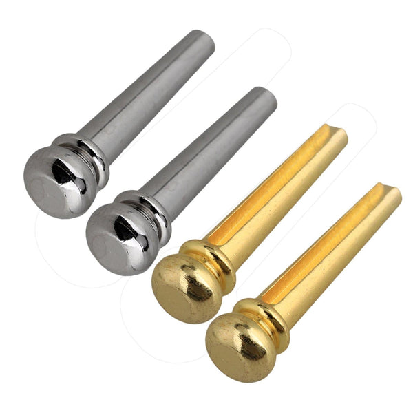 For Chrome & Golden Acoustic Guitar Brass Slotted Bridge Pins End Pin Set of 12 WS4924