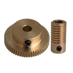 0.5 Modulus 5mm Hole Diamete Brass Worm Gear Shaft 60 Teeth Gear Wheel SetWS4918