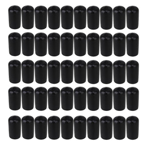 For 50pcs Black 12mm Soft Rubber Round Hose Finisher Screw Thread Protector Cover WS4999