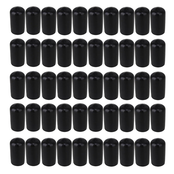 For 50pcs Black 12mm Soft Rubber Round Hose Finisher Screw Thread Protector Cover WS4999