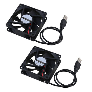 2pcs 5V USB 8cm Computer Case Fan Desktop Cooling System Tool BlackWS5054