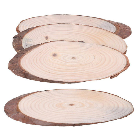 4Piece 7.5CM Wood Slice Oval Log Disc for Arts & Crafts & OrnamentsWS5116