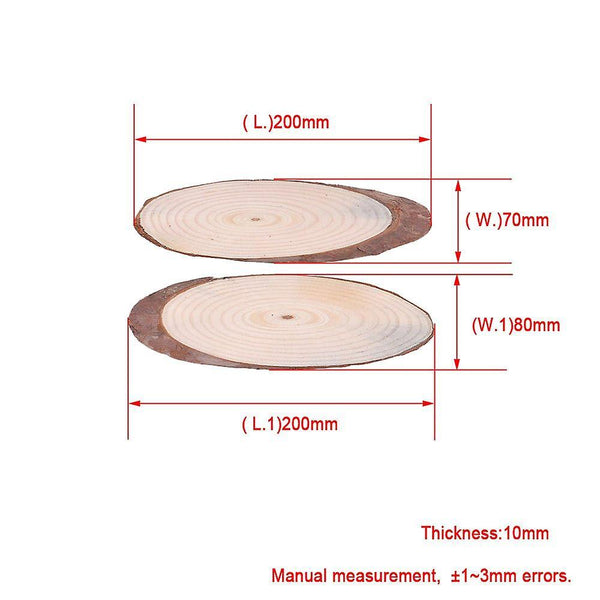 4Piece 7.5CM Wood Slice Oval Log Disc for Arts & Crafts & OrnamentsWS5116