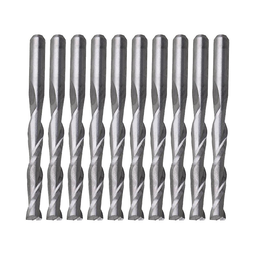 10x Solid Carbide Double Two Flute Spiral Cutter 3.175x22mm CNC Router BitsWS5119