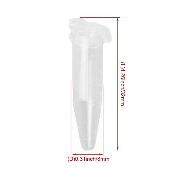 1000x Plastic Test Vials Sample Micro Centrifuge Tube Graduated w/ Caps 0.5mlWS5115