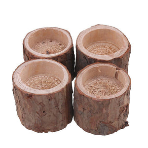 For 4pcs 5cm Creative Wooden Candle Holder Natural Candle Stand Tree Branch WS5118