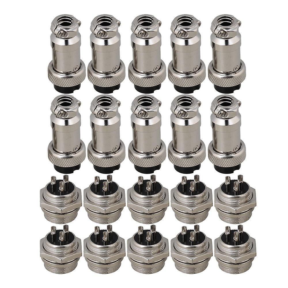 10pcs Aviation Plug Metal Connector Socket GX16-3 3PinWS5167