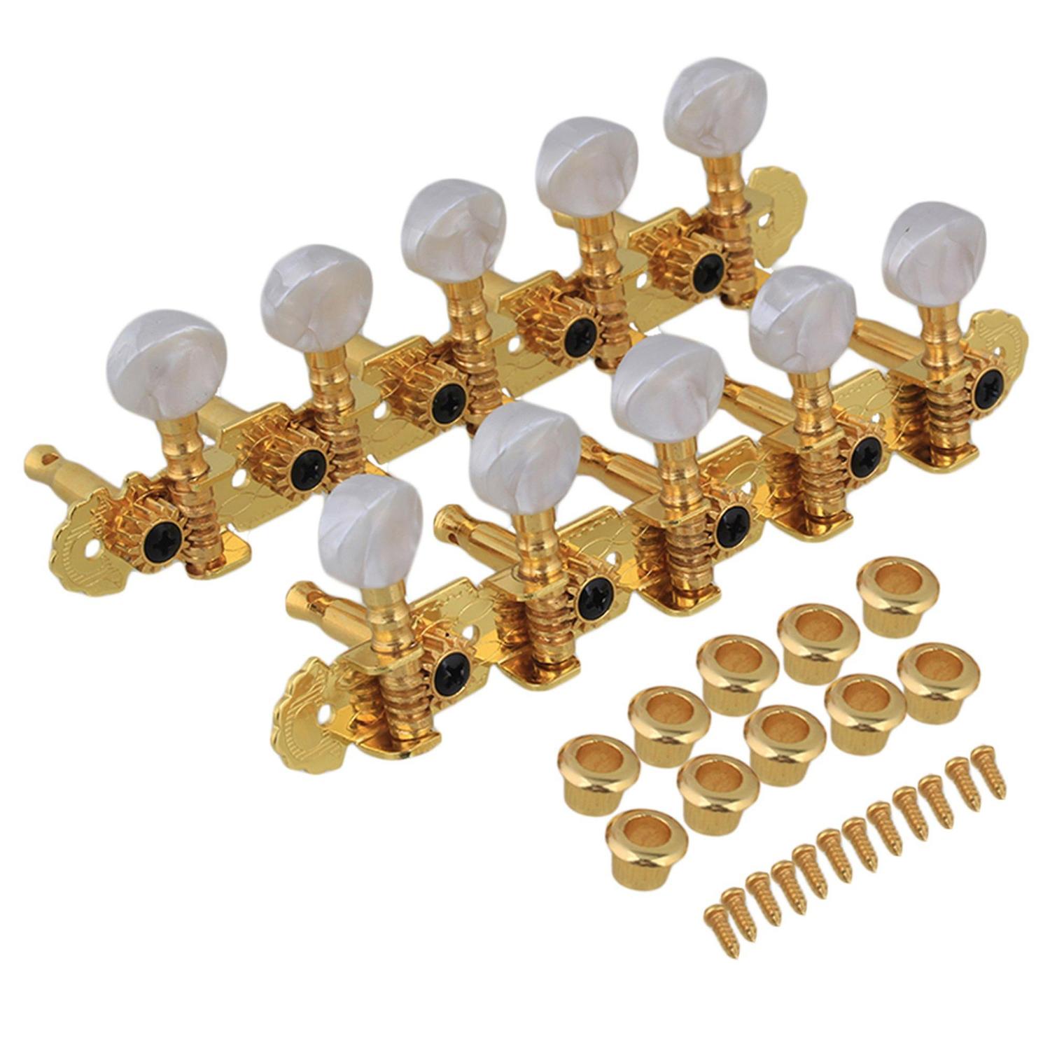 For 2pcs 5R5L Golden Tuning Pegs Keys for Mandolin Guitar 10 String Electric Guitar WS5161