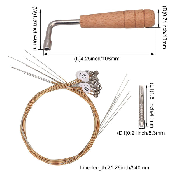 Tuning Wrench 16 String Screws 16 Steel Strings Lyre replacement PartsWS5151