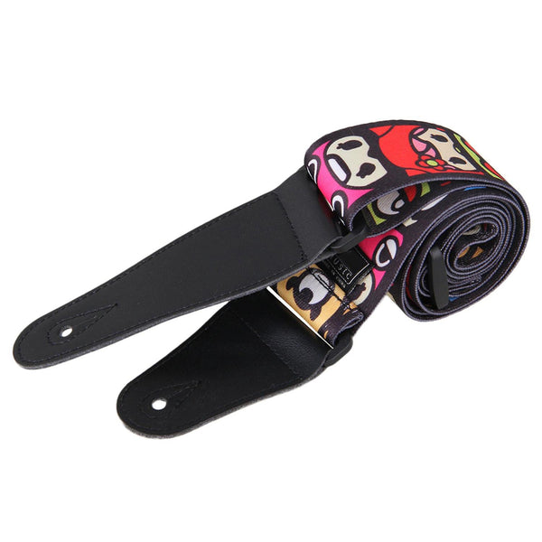 Electric Guitar Strap Belt Adjustable Leather Ends Cartoon DesignWS5260