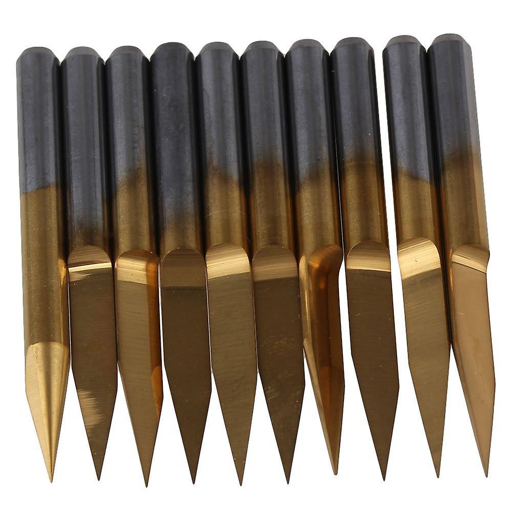 For 10pcs 20 Degree 0.1mm Titanium Coated 1/8inch PCB Engraving Bits CNC Router Tool WS5276