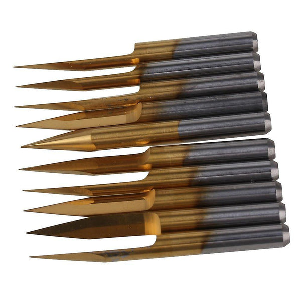 For 10pcs 20 Degree 0.1mm Titanium Coated 1/8inch PCB Engraving Bits CNC Router Tool WS5276