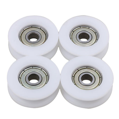 For 4xU-Shaped Slot Embedded D3.0xd0.6xT1.0cm Guide Pulley Rail Ball Bearing WS5359