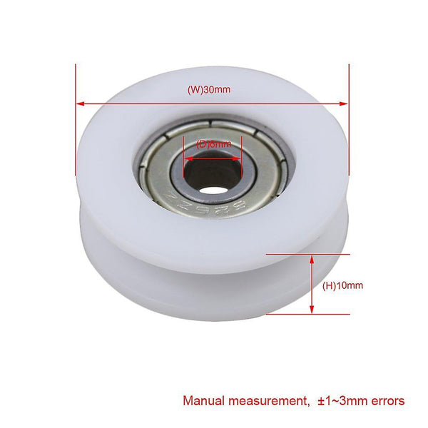 For 4xU-Shaped Slot Embedded D3.0xd0.6xT1.0cm Guide Pulley Rail Ball Bearing WS5359