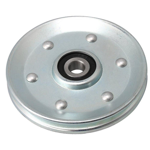 For V-Type Iron Bearing Cable Pulley for Garage Door Opener 90x10mm Silver WS5347