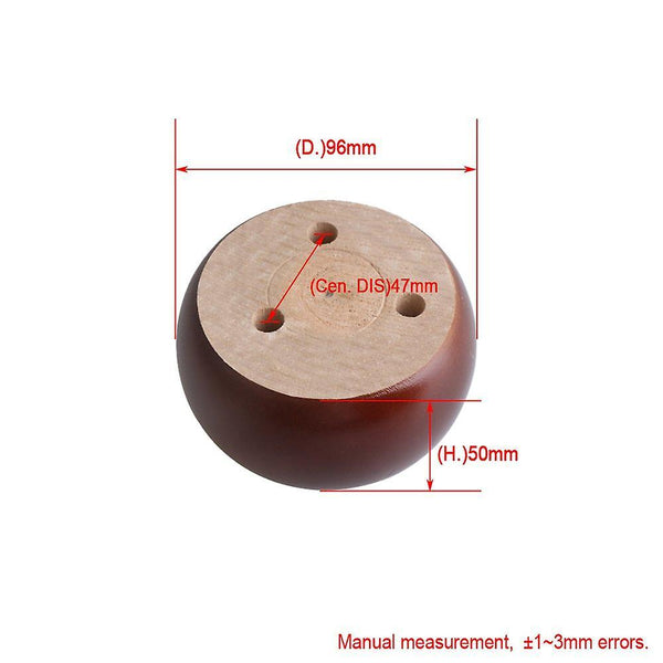 4pcs Brown Wood Round Flat Furniture Foot Leg Feet 9.6*5cmWS5368