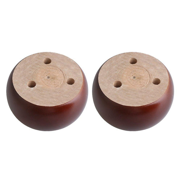 4pcs Brown Wood Round Flat Furniture Foot Leg Feet 9.6*5cmWS5368