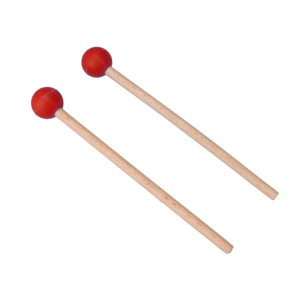 2pcs Percussion Drum Sticks Red Rubber Head Mallets with Wooden HandleWS5489