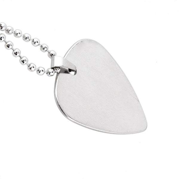 For Guitar Pattern Silver Guitar Pick Pendant Necklace for Guitar Musical WS5463