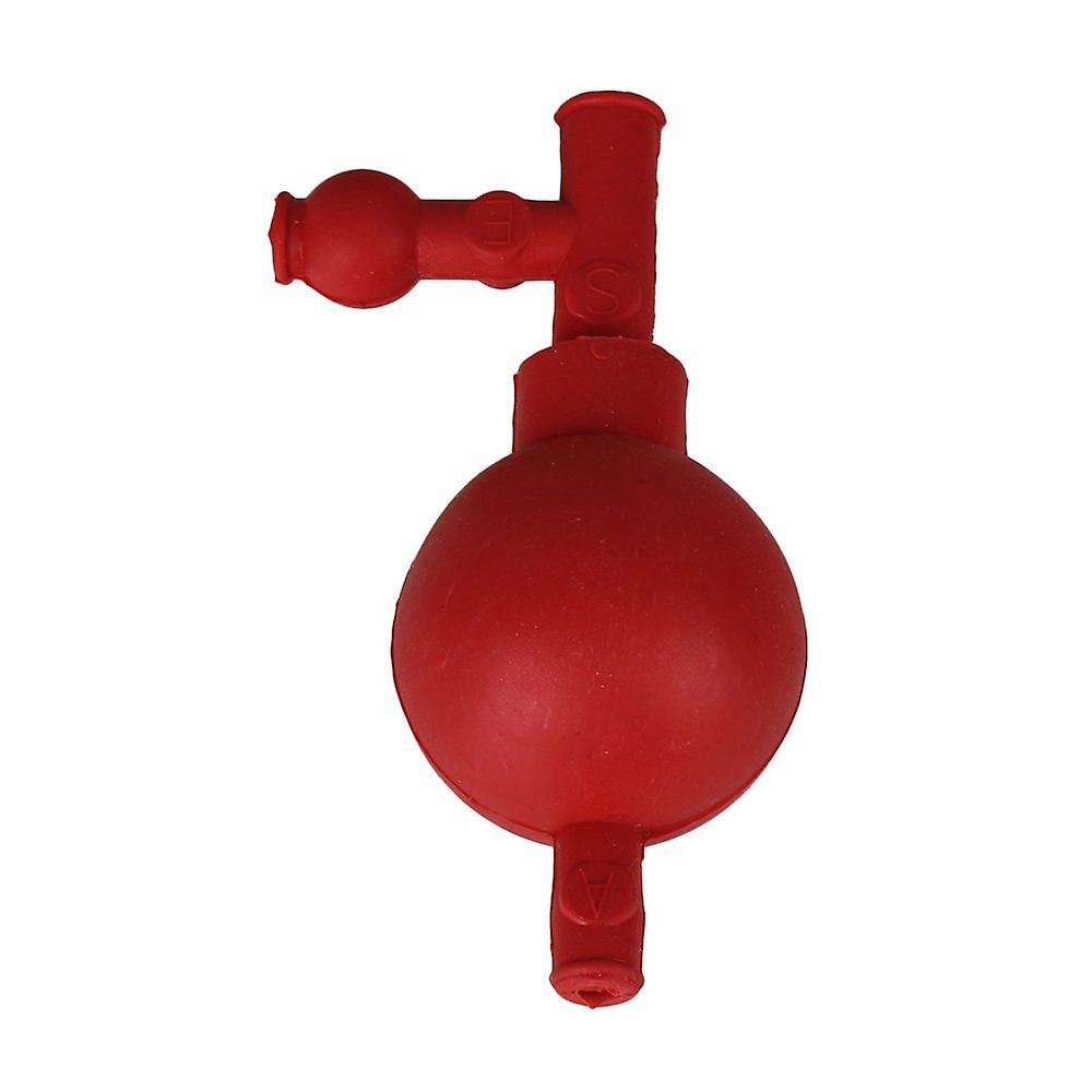 2.83x2.05 Inch Labware Red Rubber Pipette Filler Bulb w/ Three ValveWS5467