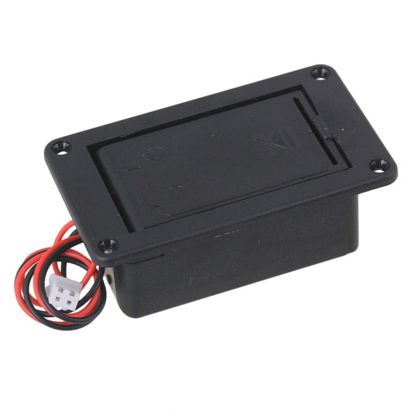 For Black 9V Plastic Battery Box Holder for Guitar Bass with Wire Connection WS5604