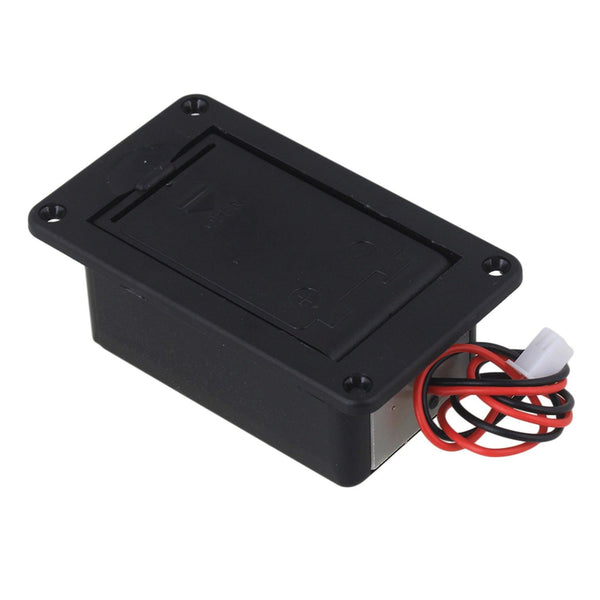 For Black 9V Plastic Battery Box Holder for Guitar Bass with Wire Connection WS5604