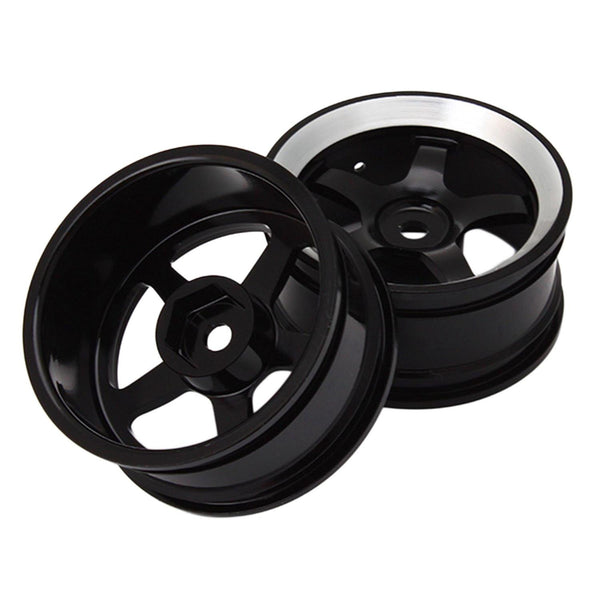 4pcs Aluminum Alloy 5.2pcs 2.6cm Model Car Black Racing Wheel Circular RimsWS5619