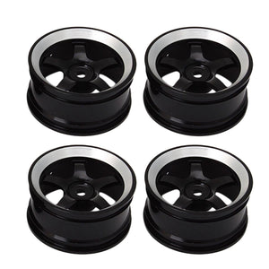 4pcs Aluminum Alloy 5.2pcs 2.6cm Model Car Black Racing Wheel Circular RimsWS5619