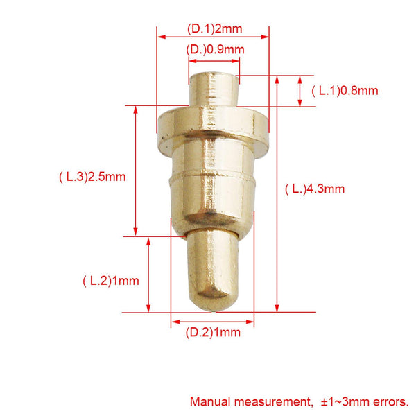 100 Piece Gold Plated PCB Test Probes Mold Part Pin Pogo Pin 1mm PinWS5714