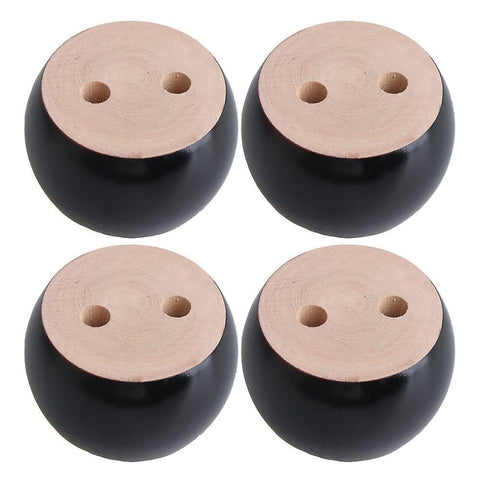 4pcs Black Wood Round Flat Furniture Foot Leg Feet 4*6.7cmWS5757