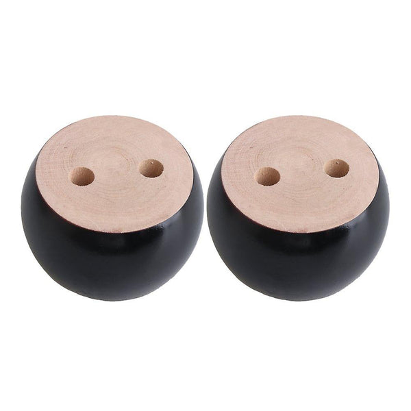 4pcs Black Wood Round Flat Furniture Foot Leg Feet 4*6.7cmWS5757