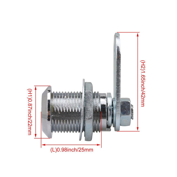 For Tubular Cam Lock Keyed Different Lock Cylinder Length 25mm for Cabinet WS5814